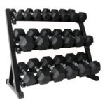 Set Mancuernas Hexagonales 2,5kg a 20kg - 8 Pares Fitness Tech